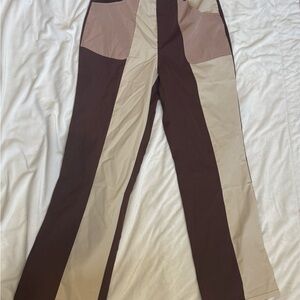 New Look Two-Tone Pants in Brown and Tan